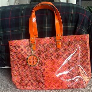 Tory Burch Orange Patterned Women's Tote Bag